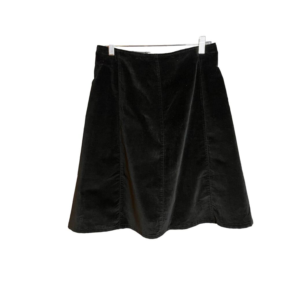 Eddie Bauer Black Velour Skirt 8 - Picture 1 of 6
